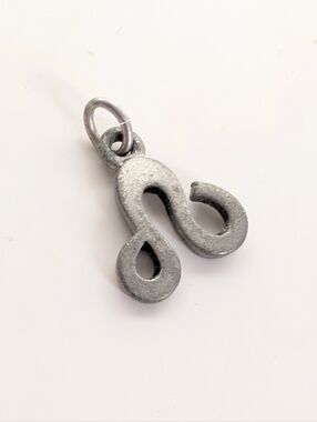 Vintage Silver Tone Zodiac Leo Lion Symbol Mini Pendant Bracelet Charm